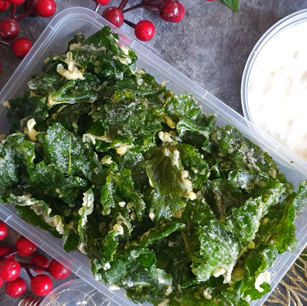 Crispy Kangkong w/ Garlic Mayo Dip