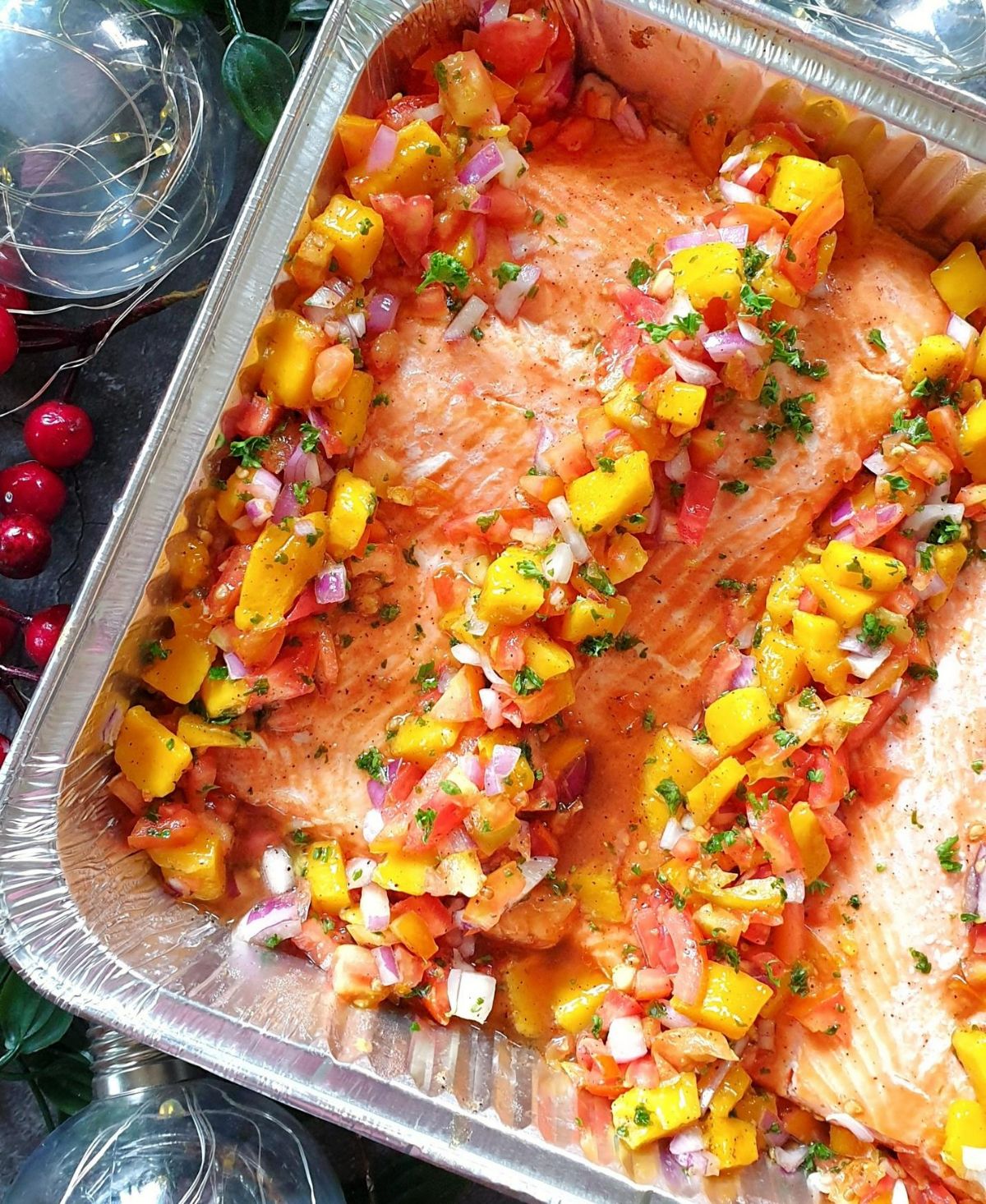 Baked Salmon with Mango Salsa